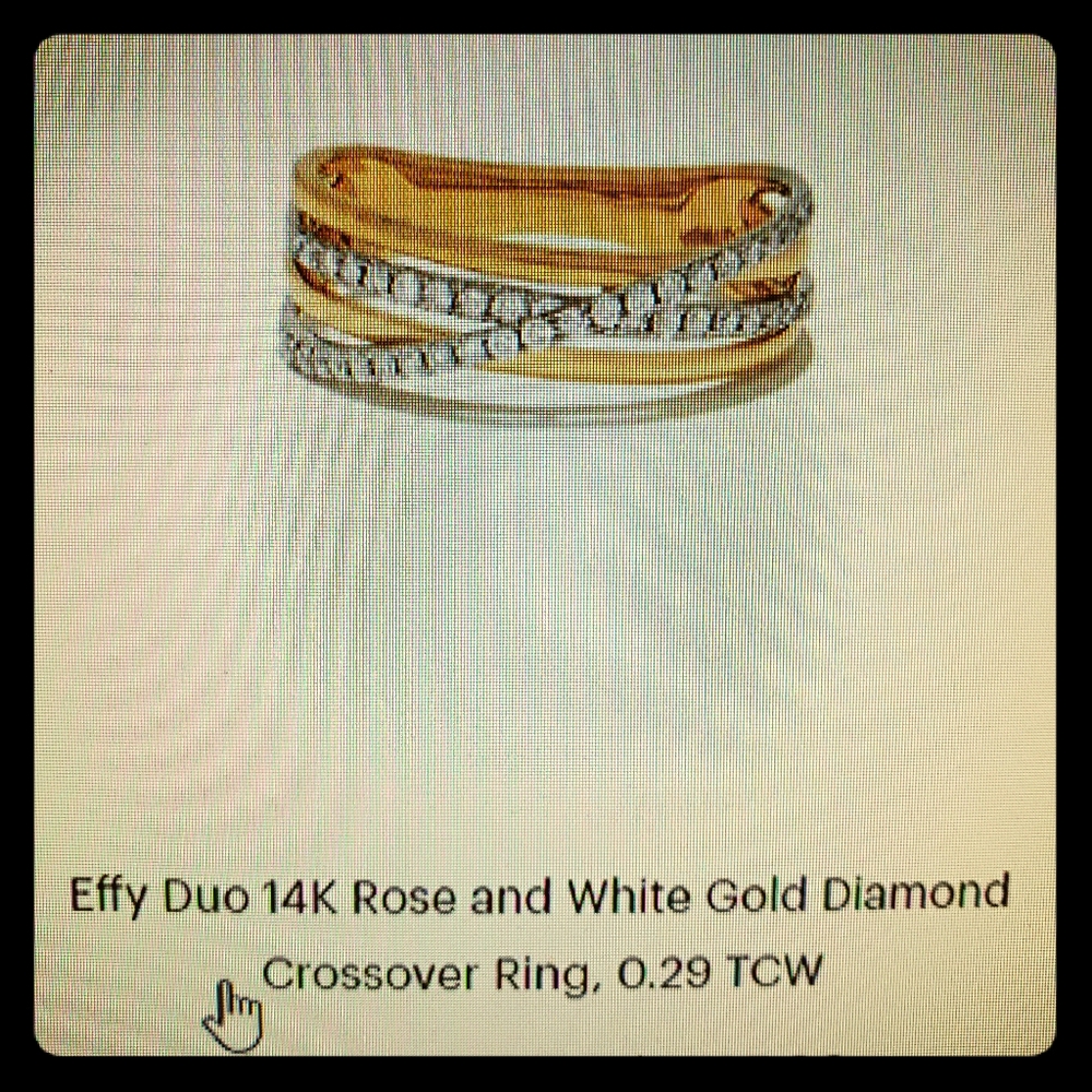 ALL 14k gold diamond crossover Ring. .029 TCW